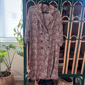 Free people Leopard Print Long blazer dress